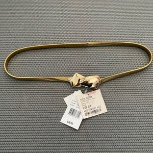 STEVE MADDEN gold abstract leaf clasp stretch metal belt